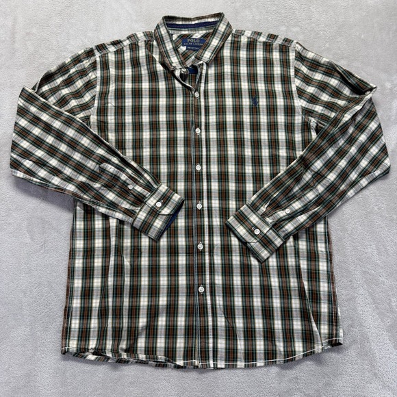 Polo Ralph Lauren Shirt Mens XL Plaid Button Down Pima Cotton Long Sleeve Preppy - Picture 2 of 11